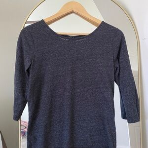 J. Crew Gray Top, 3/4" Sleeve, Size XS